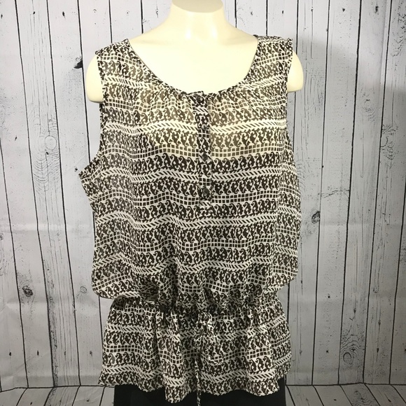 Liz Claiborne 2 piece semi sheer sleeveless Top - Picture 1 of 8